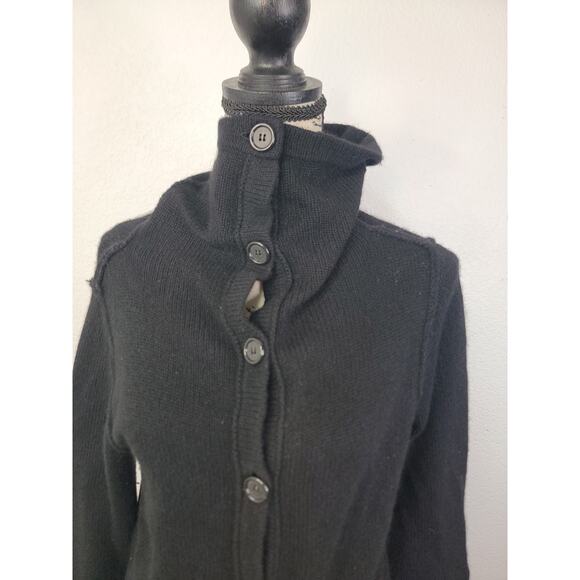 James Perse Knit Cardigan Longline Sz 2 Mock Neck Button Front 100% Cashmere - Picture 3 of 12
